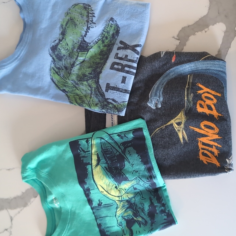 Set Of 3 Dinosaur Theme Kids T-shirts, Includes Carters Size 6